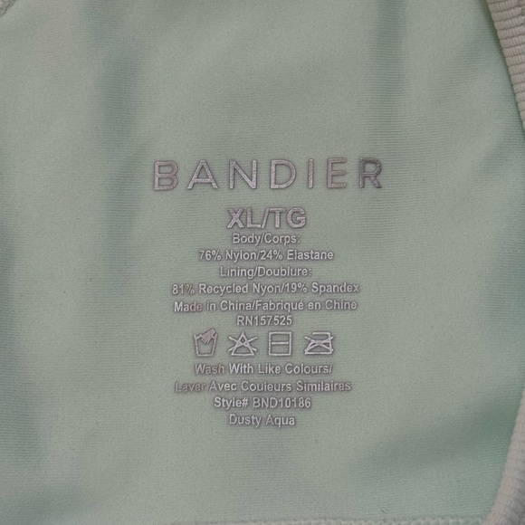 Bandier light green NWT Center Stage Rib Bra women’s size XL - Picture 7 of 7